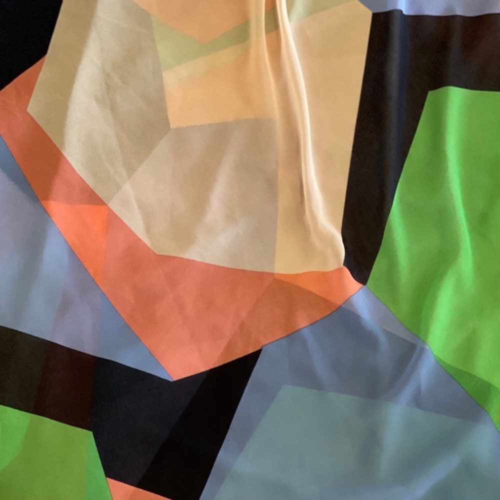 Colorful Geometric Pattern Multicolor Chiffon She… - image 3